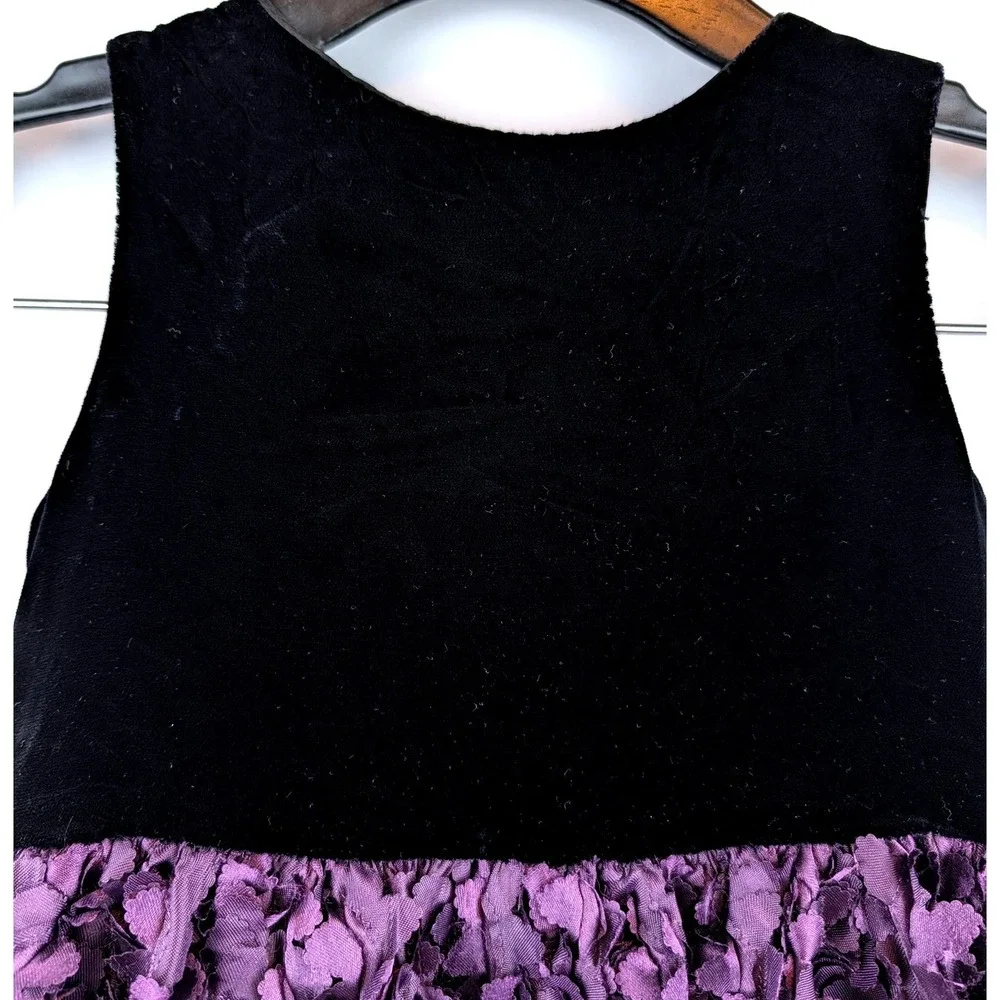 Susan‎ Riley Designs Girls 4T Velvet Rosette Party Dress Black Purple Holiday